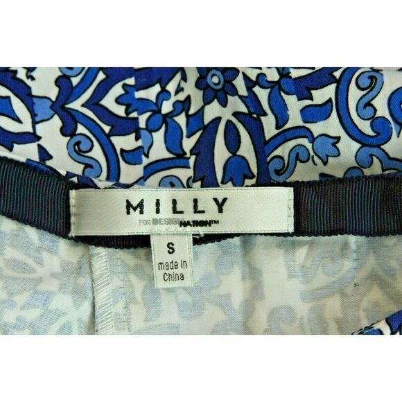 Milly Skirt Set Women's Small XS 2 Pc Cotton Floral Print Blue - Picture 5 of 6